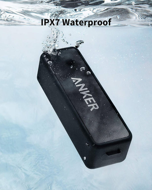 Anker Soundcore 2 Portable Bluetooth Speaker with 12W Stereo Sound, Bluetooth 5, Bassup, IPX7 Waterproof, 24-Hour Playtime, Wireless Stereo Pairing, Speaker for Home, Outdoors, Travel - PuriLite