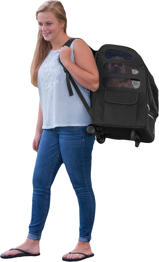 Pet Gear I-GO2 Roller Backpack, Travel Carrier, Car Seat for Cats/Dogs, Mesh Ventilation, Included Tether, Telescoping Handle, Storage Pouch, 1 Model, Available in 6 Colors - PuriLite