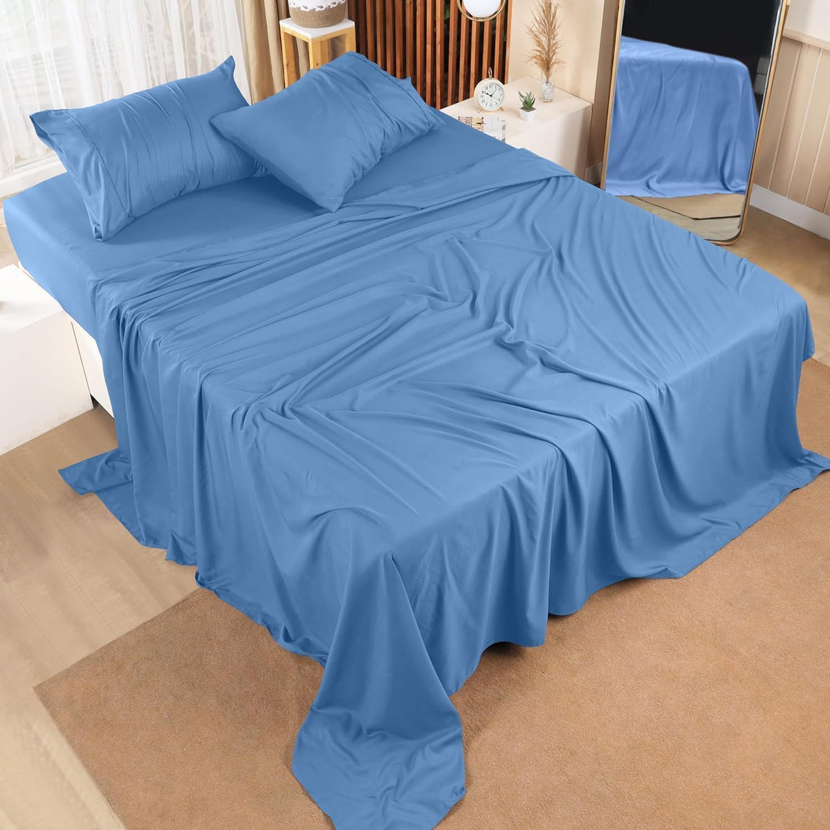 Utopia Bedding Queen Bed Sheet Set - 4 Piece Bedding - Soft Brushed Microfiber Fabric - Shrinkage & Fade Resistant - Easy Care (White) - PuriLite