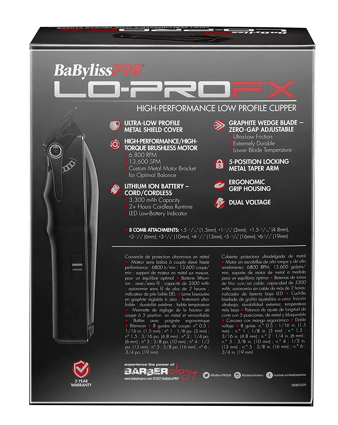 BaBylissPRO Lo-ProFX High-Performance Low Profile Collection - PuriLite