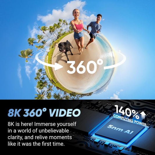 Insta360 X4 Standard Bundle - Waterproof 8K 360 Action Camera, 4K Wide-Angle Video, Invisible Selfie Stick Effect, Removable Lens Guards, 135 Min Battery Life, AI Editing, Stabilization - PuriLite