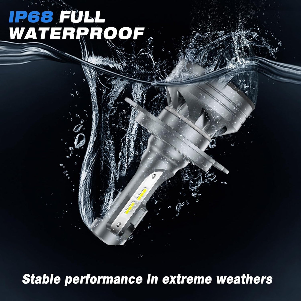 FAHREN H11 H9 LED Headlight Bulbs, 40000LM Super Bright H11 LED Bulb with Canbus Driver, 360° Adjustable Light Angle Halogen Replacement Kit, 6500K White IP68 Waterproof, Pack of 2 - PuriLite