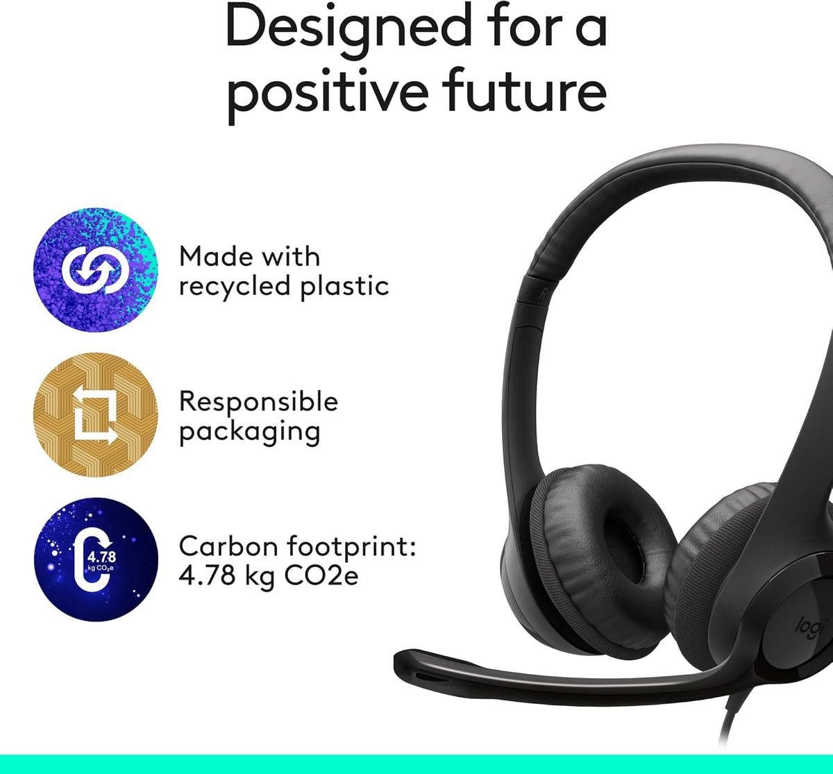 Logitech Zone 301 Wireless Bluetooth Headset with Noise-Canceling Microphone, Compatible with Windows, Mac, Chrome, Linux, iOS, iPadOS, Android – Graphite - PuriLite