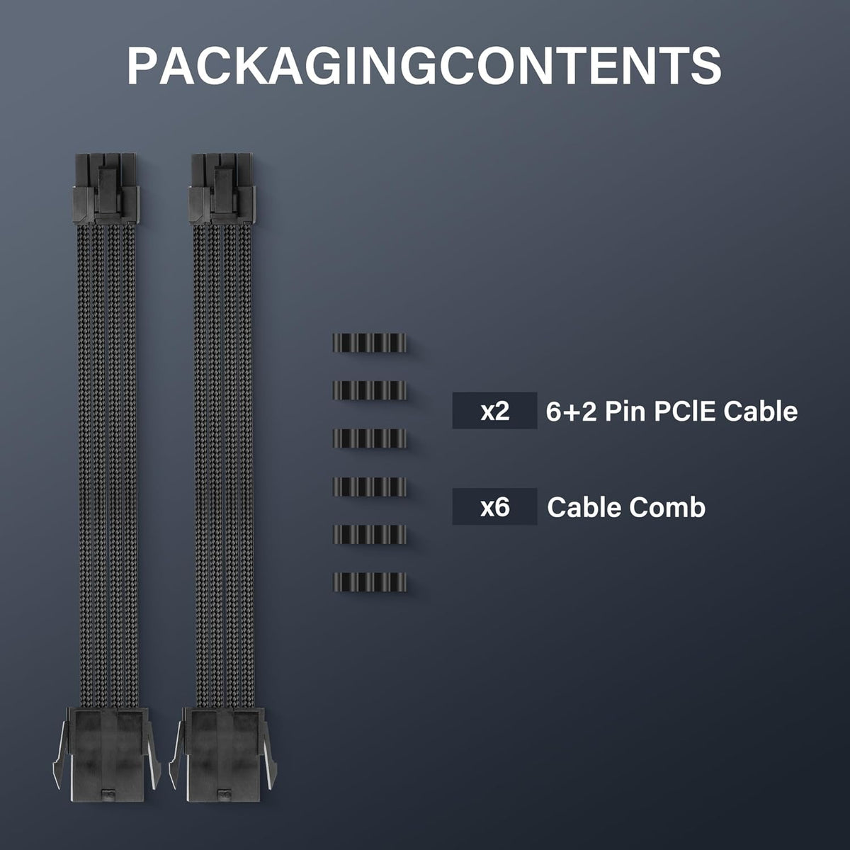 ELFJMZP 2PCS ATX 8PIN Famale to ATX 8PIN(6+2) Male Black Extension Cable Adaptor for PC Build High-End GPU Cable Layout - 30cm/11.8 in. (Black) - PuriLite