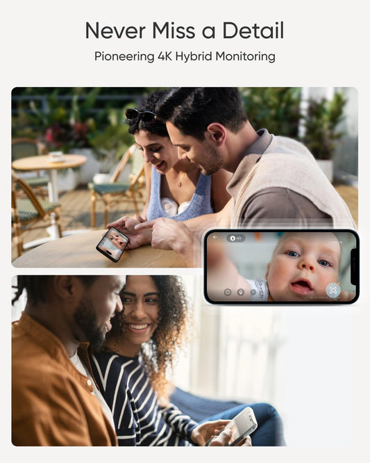 eufy Baby Monitor E21 with 4K Camera, Hybrid Wi-Fi and No Wi-Fi Connection, App and Monitor Control, Ultra-Clear Night View, Pan-Tilt, 8× Zoom, Portable Camera with Built-In Battery, ANR, Smart Alerts - PuriLite