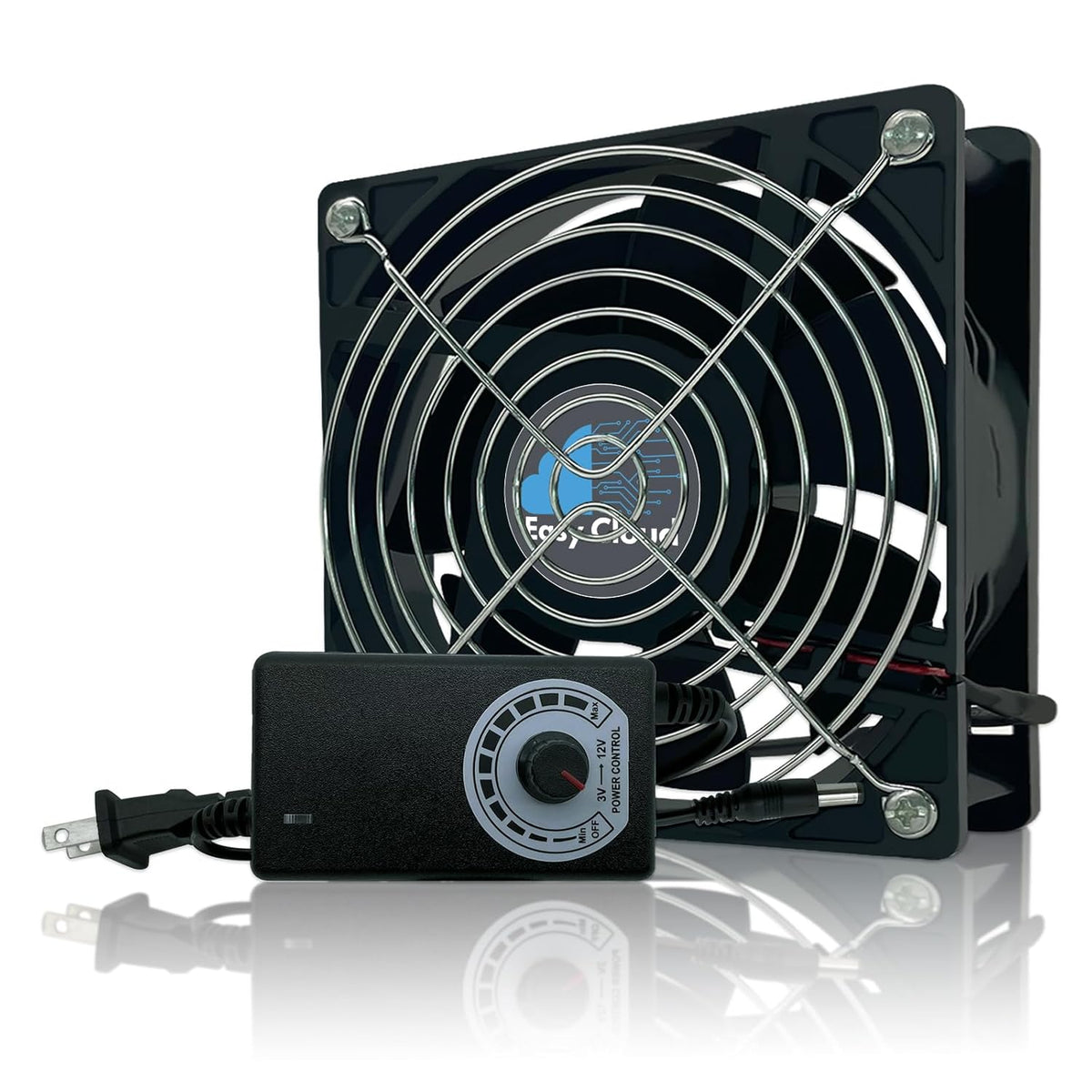 Easy Cloud 120mm USB Fan, USB Computer Fan with 3 Speeds Controller Small PC Cooling Fans for Cabinet Case Server TV Receiver Router DVR Xbox Cooler, 2Pcs - PuriLite