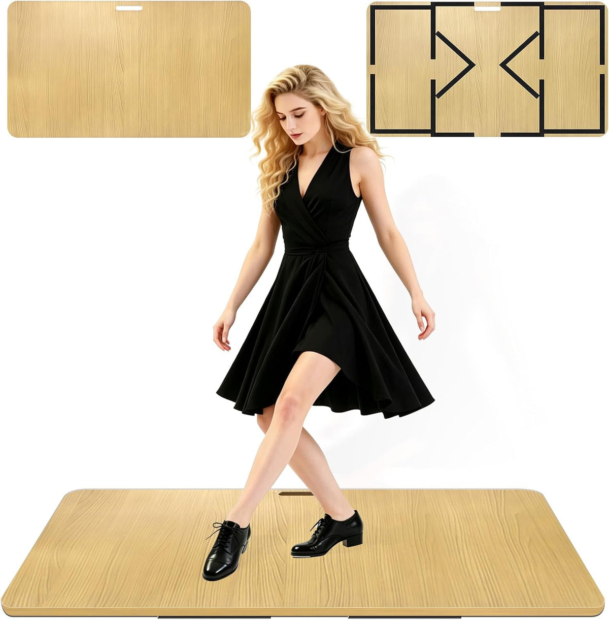48"x27" Portable Tap Dance Floor Mat Non-Slip Shock Absorbing for Home