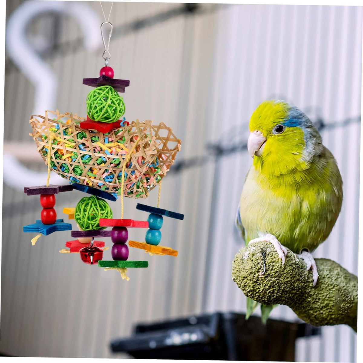 Kisangel 6pcs Parrot Toys for Bird Cage Accessories Useful Parrot Chewing Toys for Pet Supplies