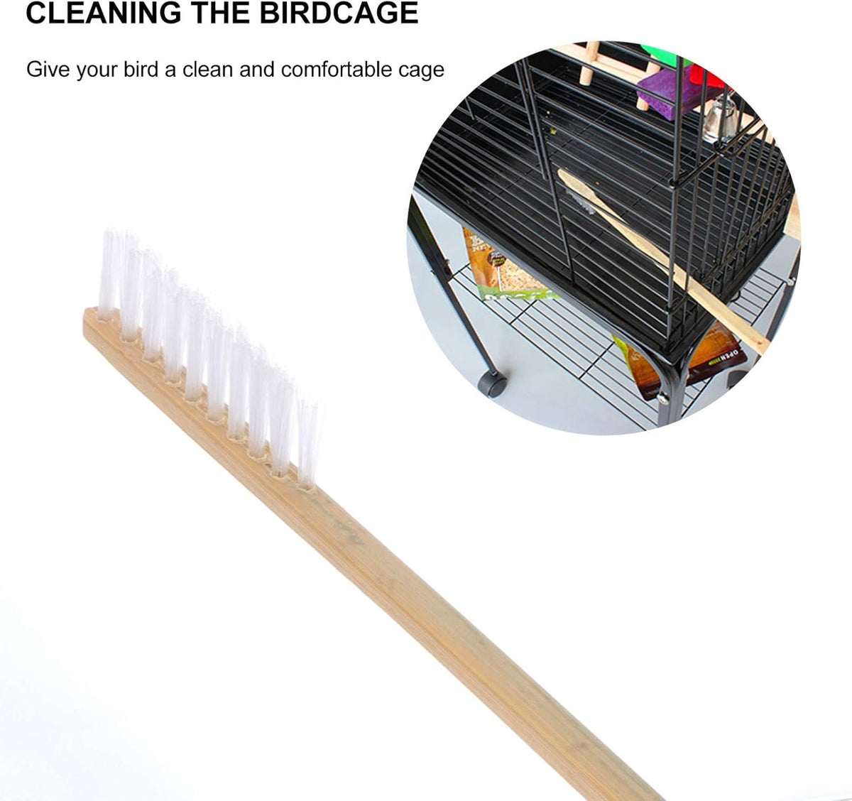 DOITOOL 6pcs Brush and Shovel Kit for Pet Supplies Cage Cleaning Accessory for Parrot Birds