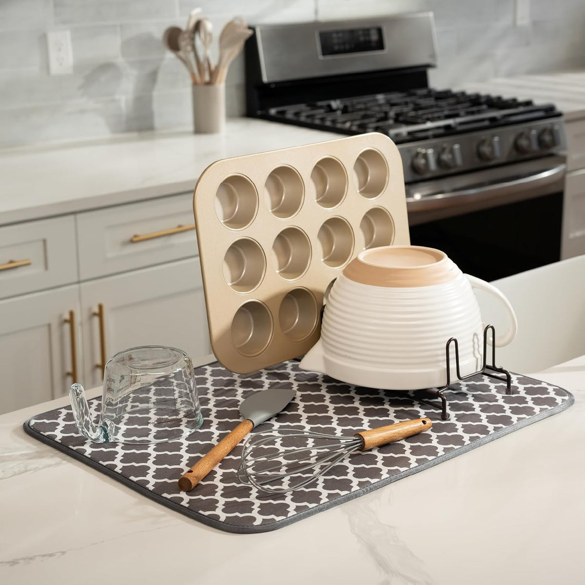 XL Microfiber Dish Drying Mat | Reversible Absorbent Kitchen Counter Drying Pad