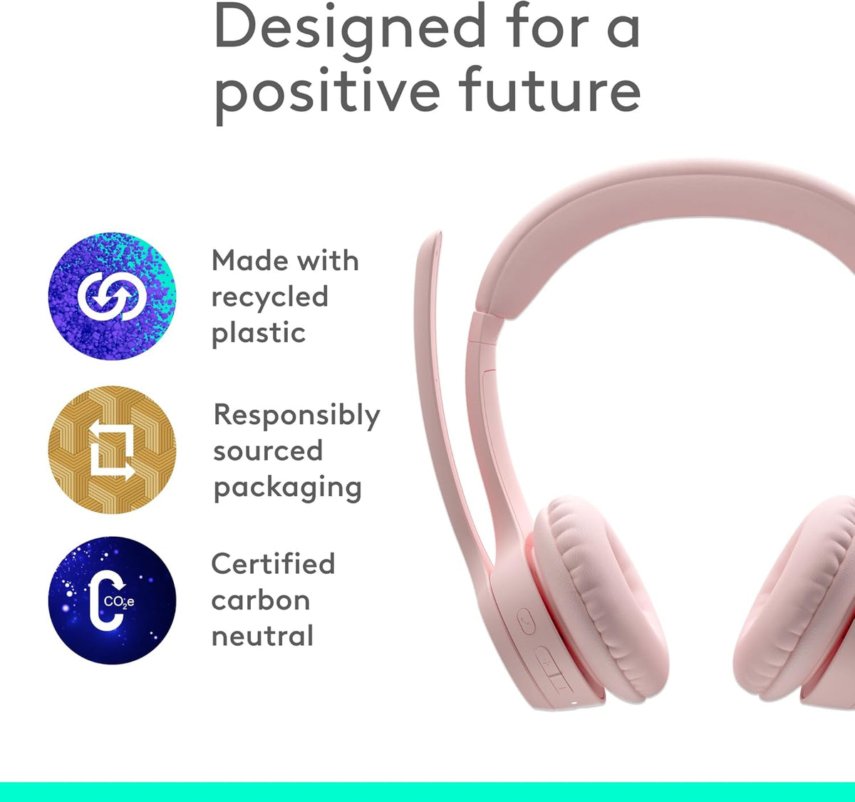 Logitech Zone 301 Wireless Bluetooth Headset with Noise-Canceling Microphone, Compatible with Windows, Mac, Chrome, Linux, iOS, iPadOS, Android – Graphite - PuriLite