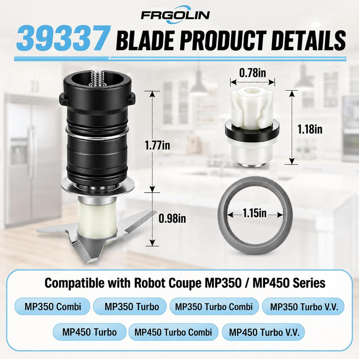 Blade Assembly 39337 Replacement Parts for Robot Coupe MP350 MP450 Fits MP350 Turbo Combi, MP350 Turbo V.V., MP450 Turbo Combi, MP450 Turbo V.V