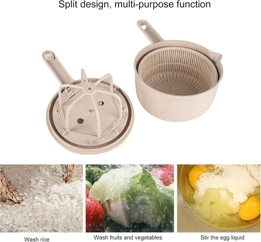 Easy to Use Pro Pump Spinner with Bowl, Colander and Built in Draining System, Salad Spinner, Large Lettuce Spinner, Salad Spinner for Kitchen(Beige) - PuriLite