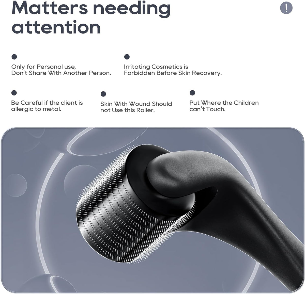 Derma Roller 0.5mm Microneedling Roller 540 Titanium For Women and Men - PuriLite