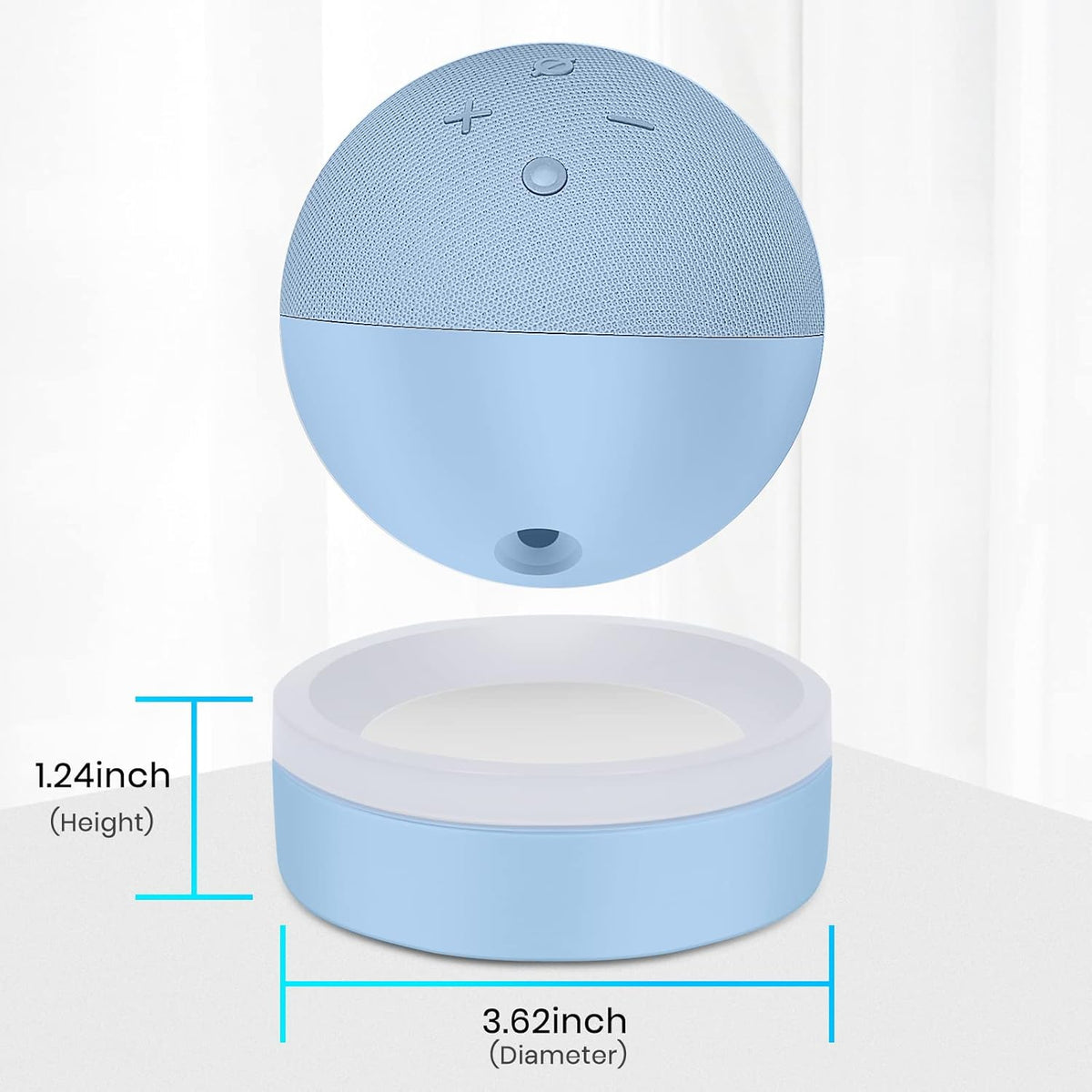 ZUOLACO Table Stand for Echo Dot 5th Generation, Desktop Holder Mount Base for Echo Dot 4th & 5th Gen, Built-in Cable Management and Light Guide, Make Dot More Noticeable, Cloud Blue - PuriLite