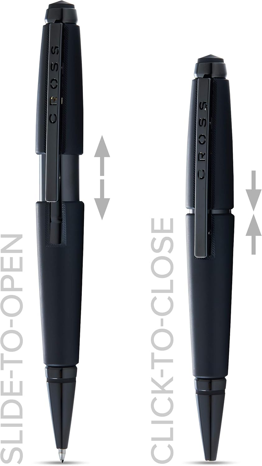Cross Edge Matte Black Lacquer Gel Rollerball Pen - PuriLite