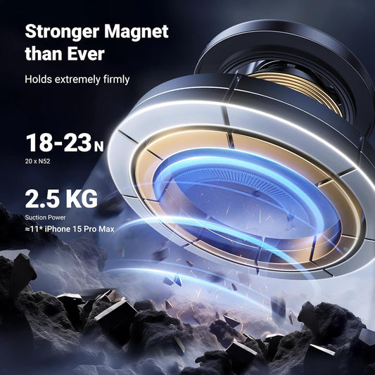 UGREEN MagSafe Car Phone Mount Air Vent Magnetic Phone Holder Car 360° Rotation Magsafe Phone Mount with 2 Metal Rings Compatible with iPhone16 15 14 13 12 Pro Max All Phones Magsafe Case - PuriLite