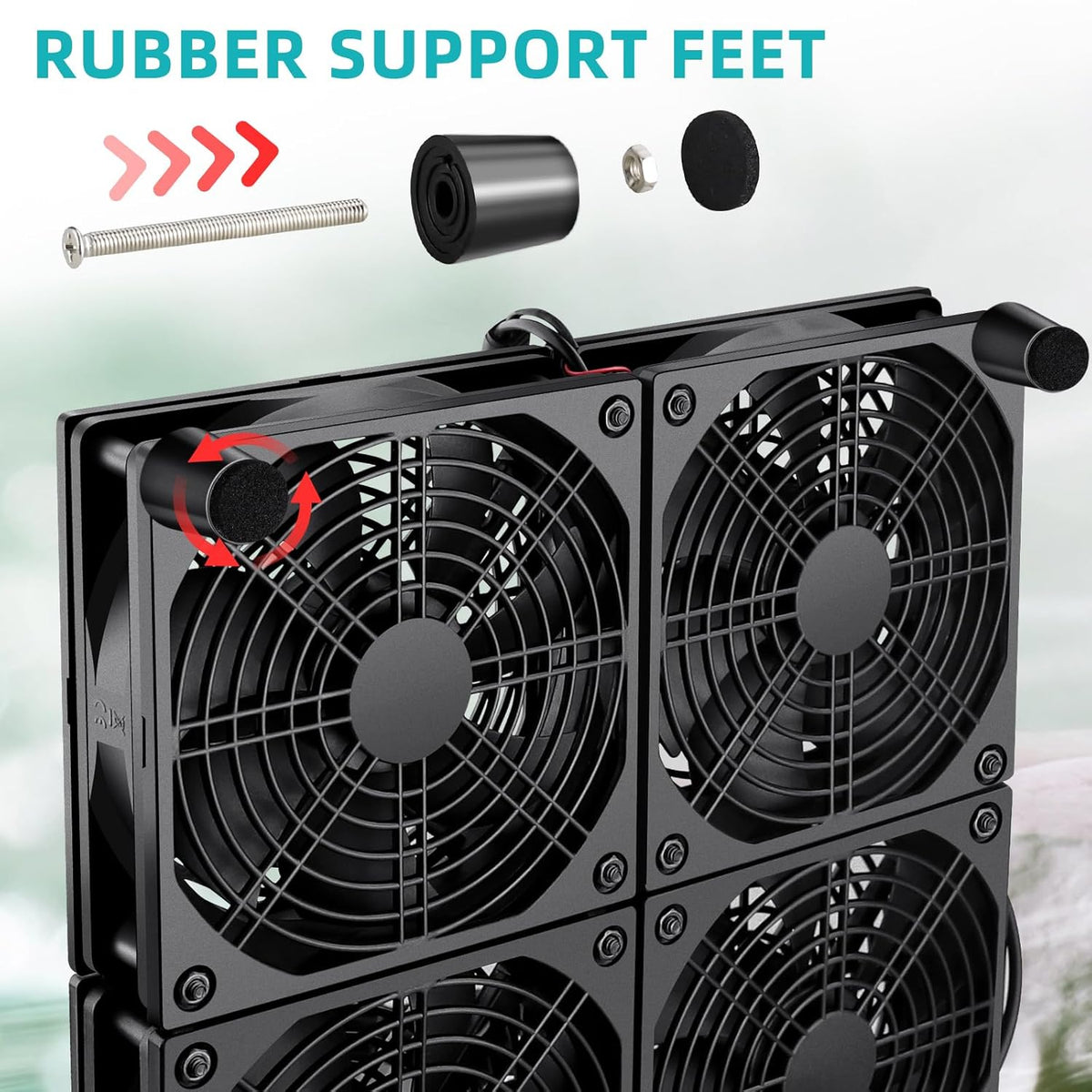 Wathai High Airflow Router Cooling Fan for Computer Cooler TV Small Box DC 5V USB Power 120mm 240mm Fan with Multi Speed Controller - PuriLite