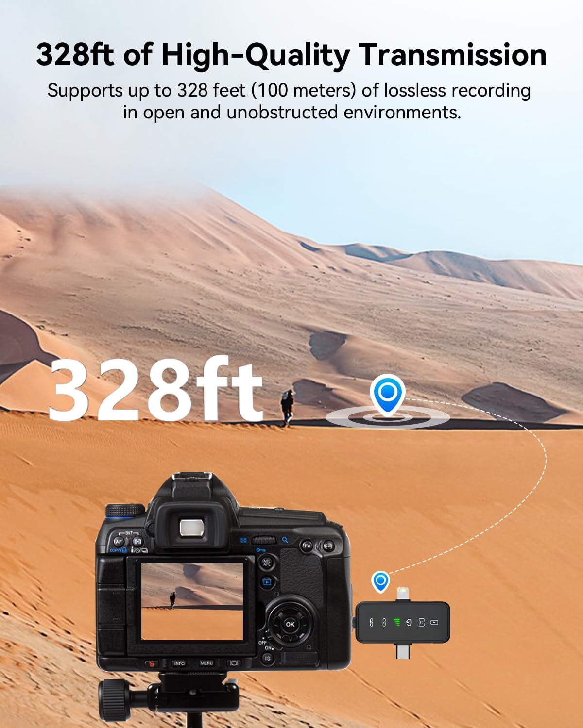PQRQP 3-in-1 Mini Wireless Microphone for iPhone, Android, and Camera – Hi-Fi 48kHz/24-Bit Audio, Noise Reduction, 328ft Range, 20-Hour Battery, Lapel Mic for YouTube, TikTok, Streaming – Soot Black - PuriLite