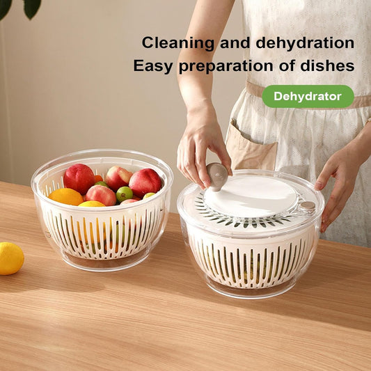 Small Salad Spinner – 4.5 L Vegetable Centrifuge – Non-Slip Base Easy Cleaning Container Storage for Vegetables in Refrigerator - PuriLite
