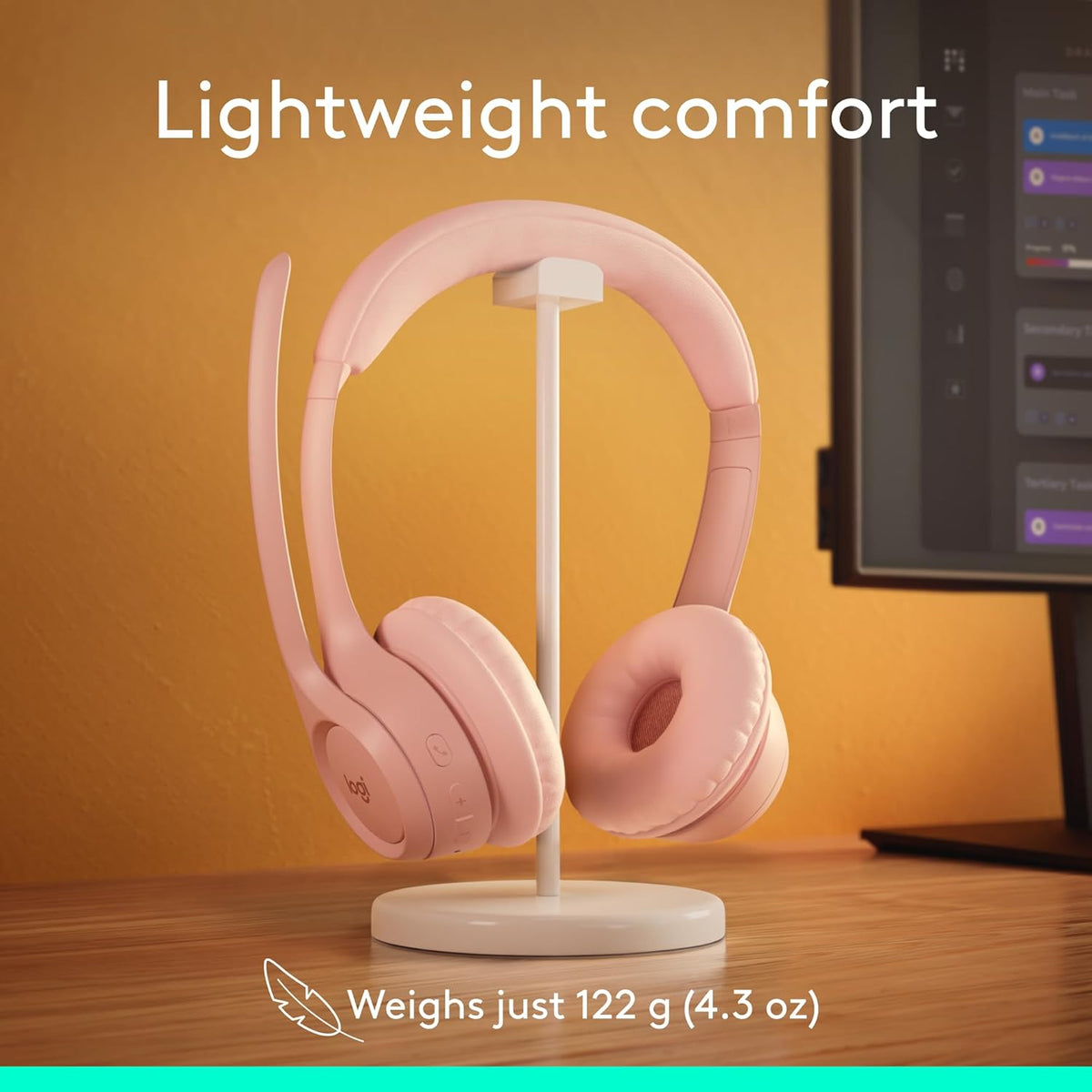 Logitech Zone 301 Wireless Bluetooth Headset with Noise-Canceling Microphone, Compatible with Windows, Mac, Chrome, Linux, iOS, iPadOS, Android – Graphite - PuriLite