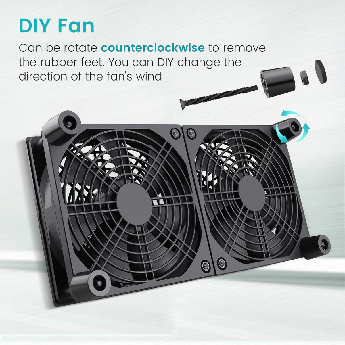 Wathai High Airflow Router Cooling Fan for Computer Cooler TV Small Box DC 5V USB Power 120mm 240mm Fan with Multi Speed Controller - PuriLite