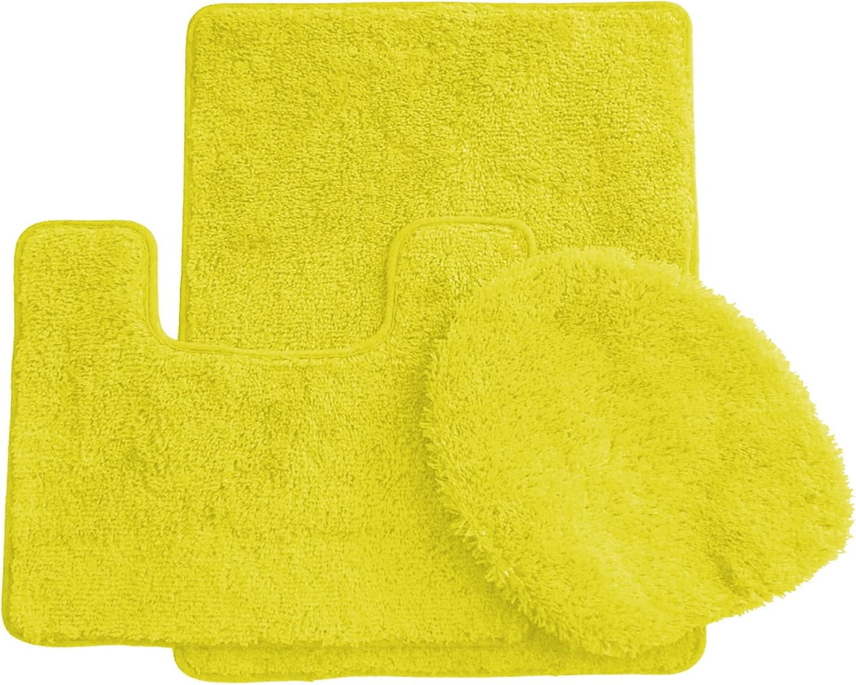 Daniel's Bath & Beyond 3 Piece Solid Luxury Bath Mat, Lime Green, (3PC Solid Luxury) - PuriLite