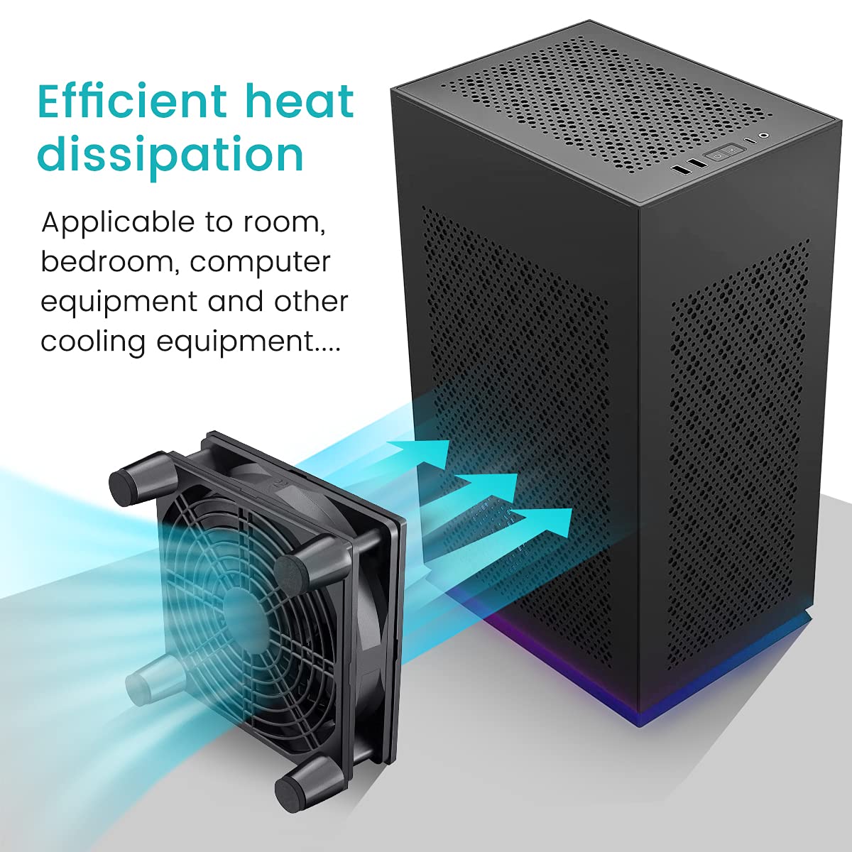 Wathai High Airflow Router Cooling Fan for Computer Cooler TV Small Box DC 5V USB Power 120mm 240mm Fan with Multi Speed Controller - PuriLite