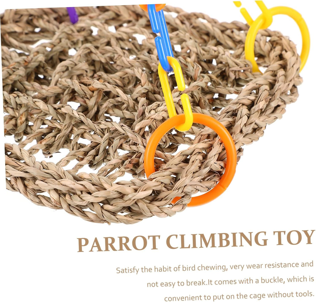 NOLITOY 3pcs Parrot Climbing Toy Woven Bird Perch for Cage Parakeet Toy Bird Swing Pet Supply