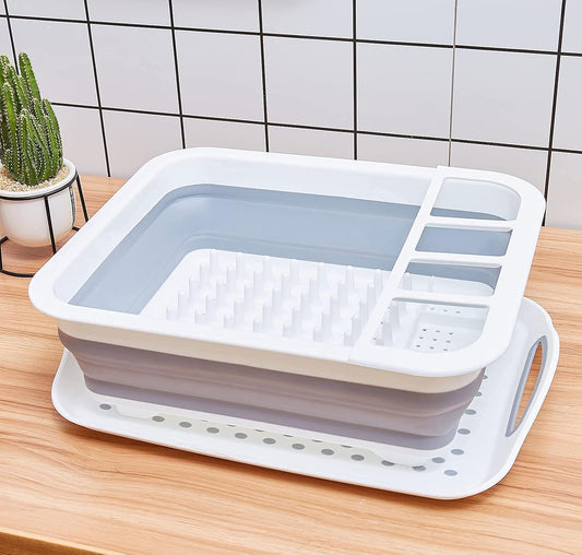 Collapsible Dish Drying Rack with Drainboard – Foldable Portable Dish Drainer for Kitchen, RV, Camping and Travel - PuriLite