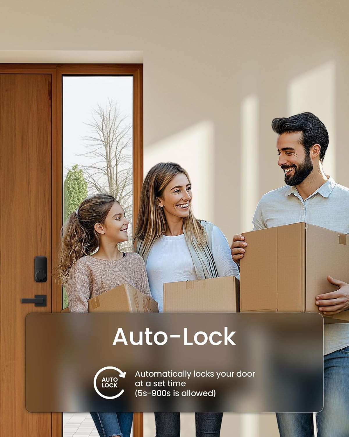 DESLOC B200 Fingerprint Smart Door Lock, Keyless Entry Door Lock, App Control, Easy Installation, Front Door Smart Deadbolt Lock, Touchscreen Keypad, Emergency Power Port, 12 Months Battery, IP54 - PuriLite