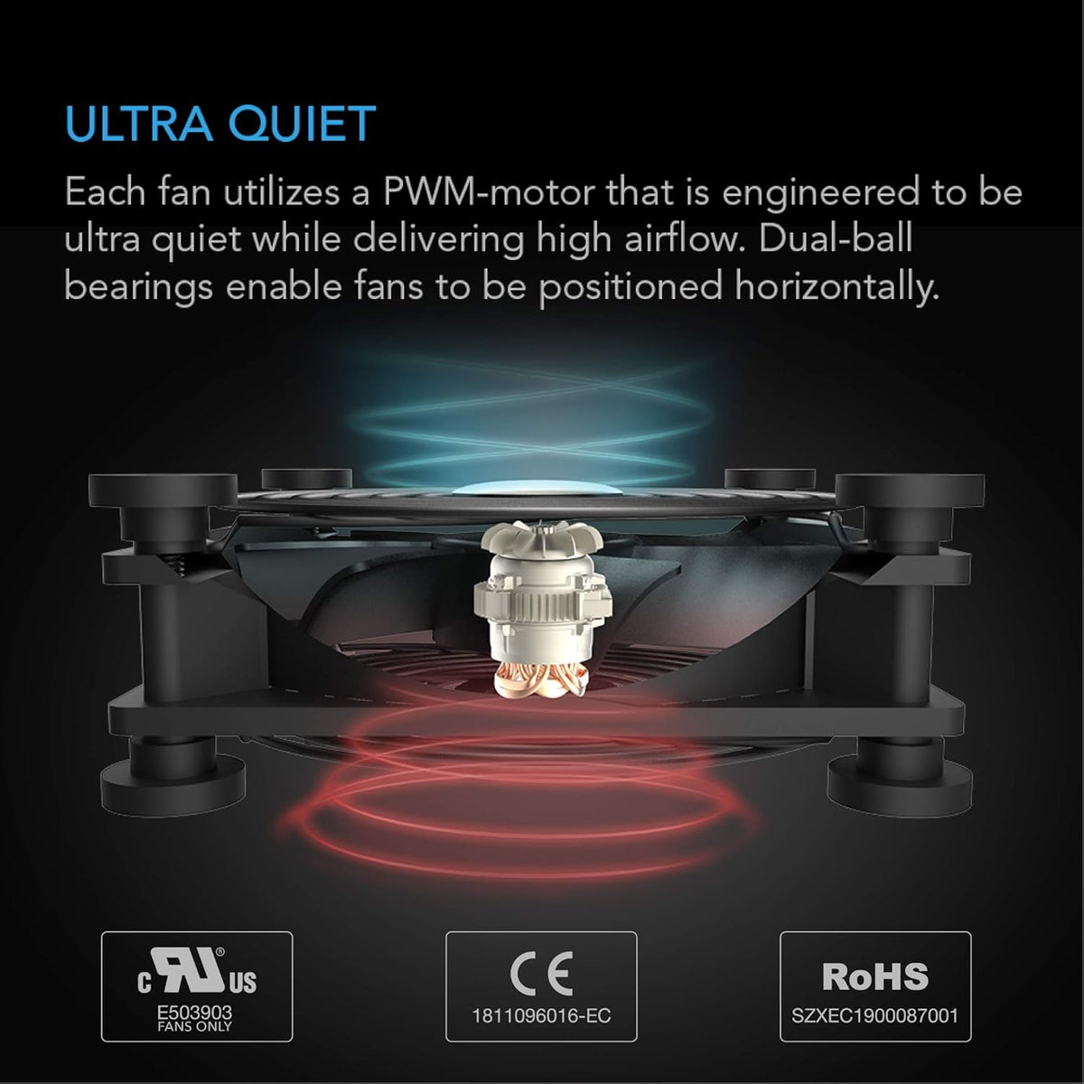 AC Infinity MULTIFAN S3 Quiet 120mm USB Cooling Fan – UL-Certified, Multi-Speed Adjustable for Electronics, Game Consoles, DVR, Receiver, and Computer Cabinets - PuriLite