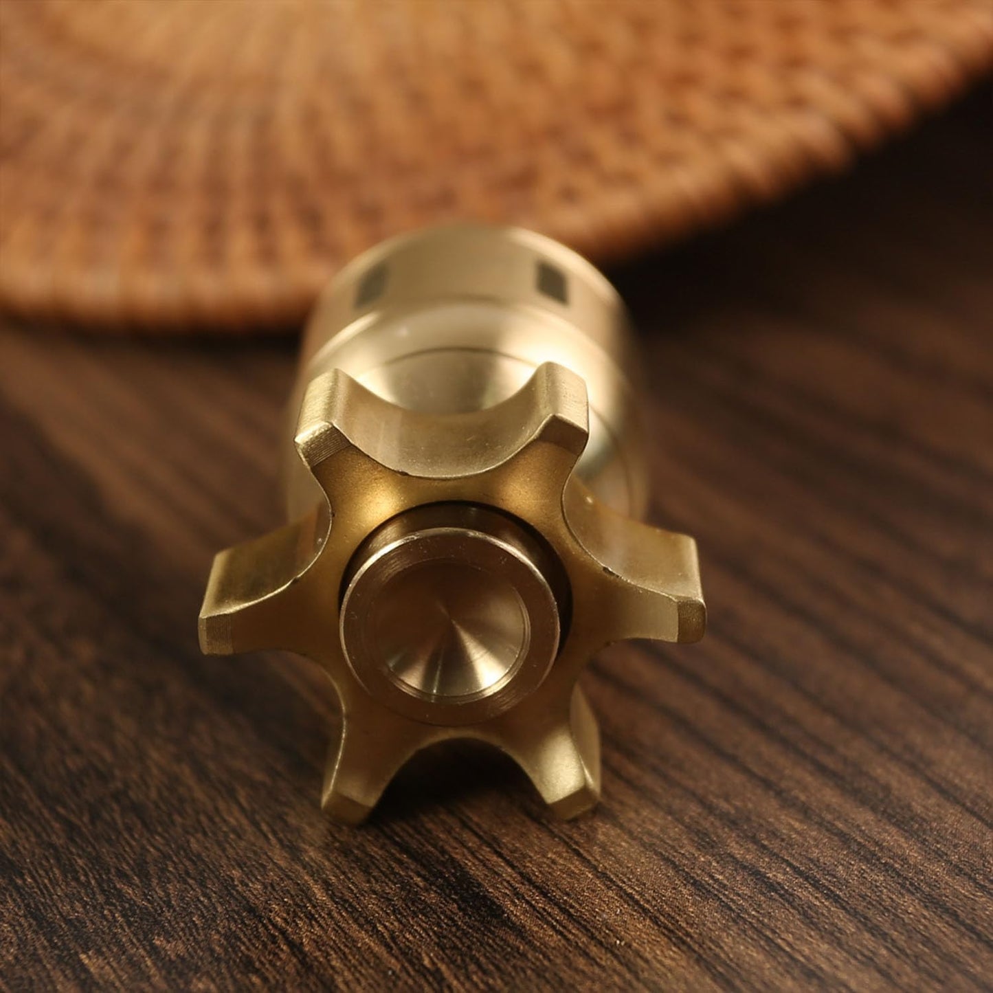 Rotating Brass Missile Figurine | Desk Ornament | Bookshelf Decor | Office Accessory | Modern Military Decor - PuriLite