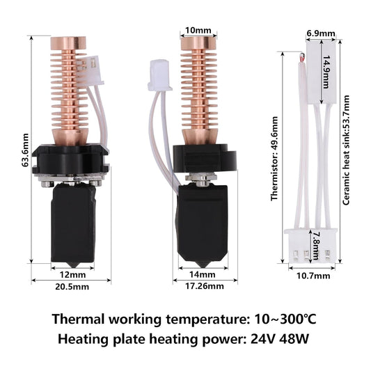 Upgrade Hotend Kit for Flashforge Adventurer 5M/5M Pro, Quick Replaceable Hot End Assembly 0.2/0.4/0.6mm Hardened Steel Nozzle for Adventurer 5M 3D Printer Part - PuriLite