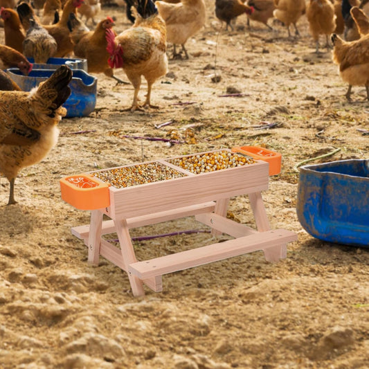 Chicken Feeders No Waste No Waste Wooden Table Poultry Feeding Equipment