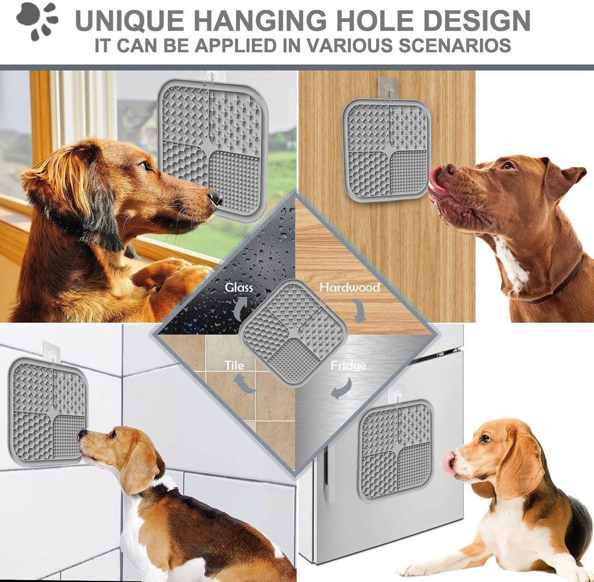 2 Pack Licking Mat for Dogs & Cats with Suction Cups, Dog Slow Feeder Lick Pat for Anxiety Relief, Dog Toys Feeding Mat for Butter Yogurt Peanut, Pets Bathing Grooming Training Mat - PuriLite