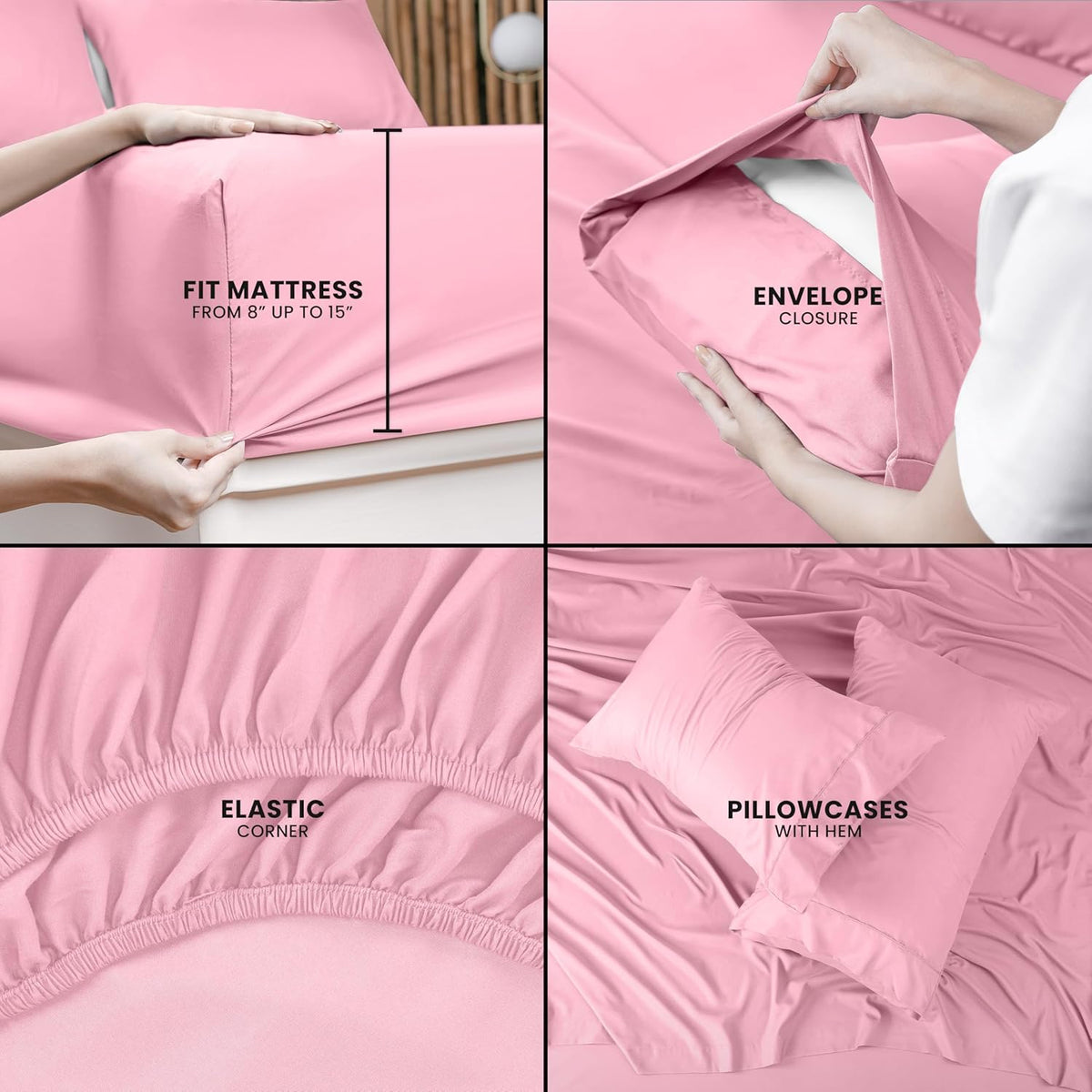 Utopia Bedding Queen Bed Sheet Set - 4 Piece Bedding - Soft Brushed Microfiber Fabric - Shrinkage & Fade Resistant - Easy Care (White) - PuriLite