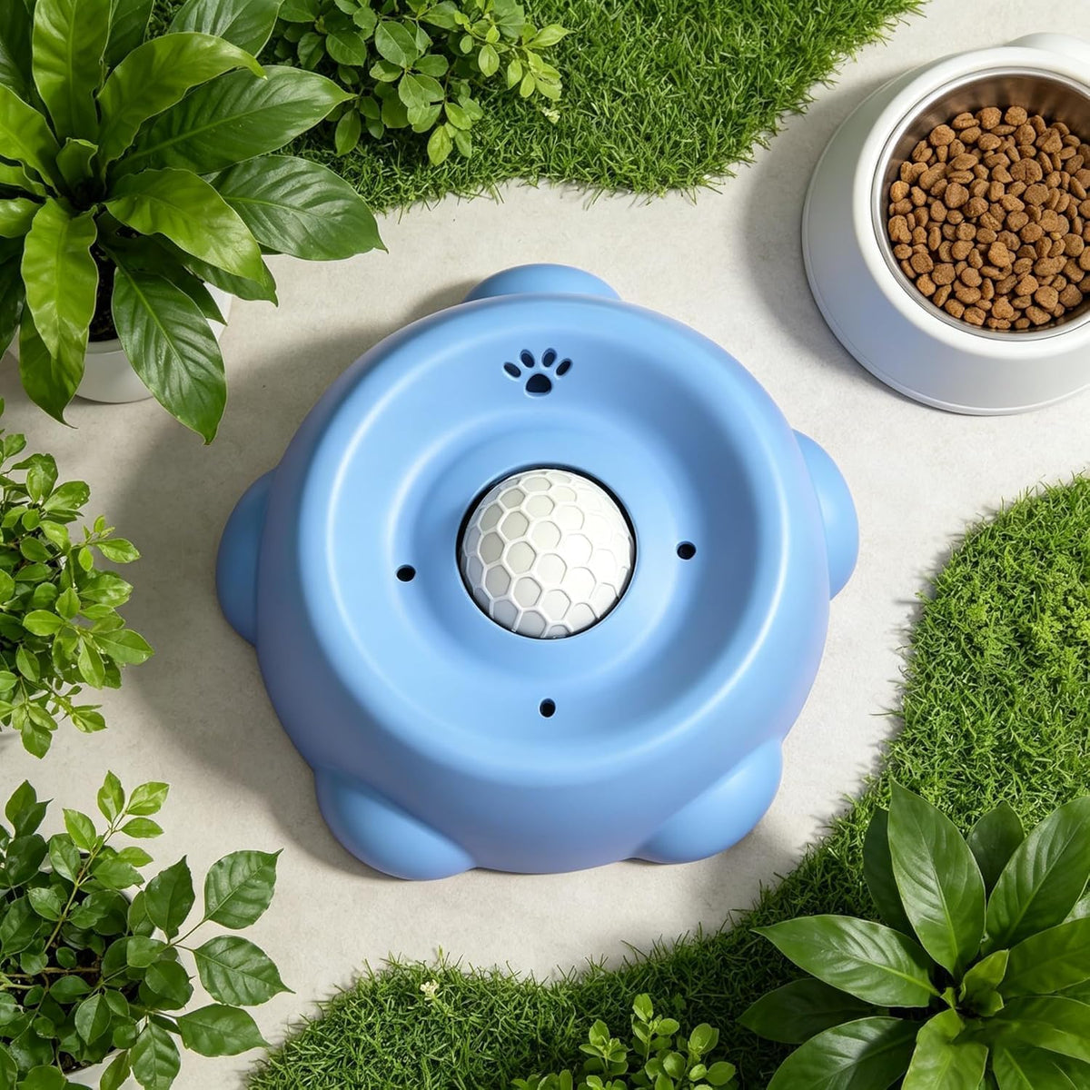 Slow Feeder Dog Bowls for Liquid Treat, 【Entertained Ball-in】 Bone Broth Dog Lick Bowl, 3/4 Cup Yogurt Pup Lick Toy for Large Medium Small Breeds Dietary Supplement/Post-op Nutrition