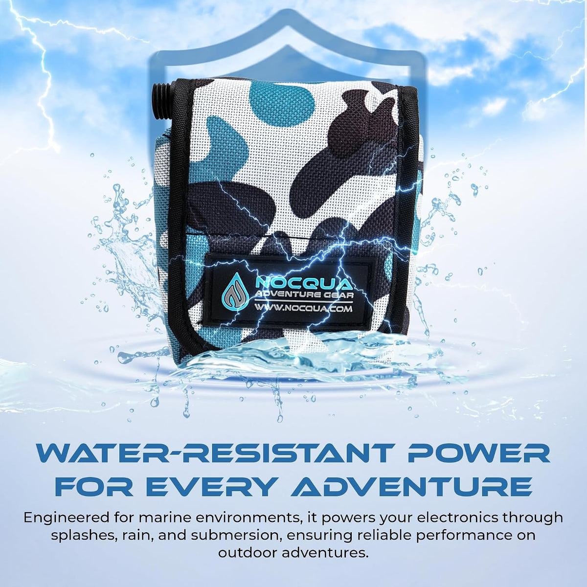 NOCQUA Pro Power Water-Resistant Battery & Charger Kit - Compatible with GPS, Depth & Fish Finders, & Most 12 Volt Electronics