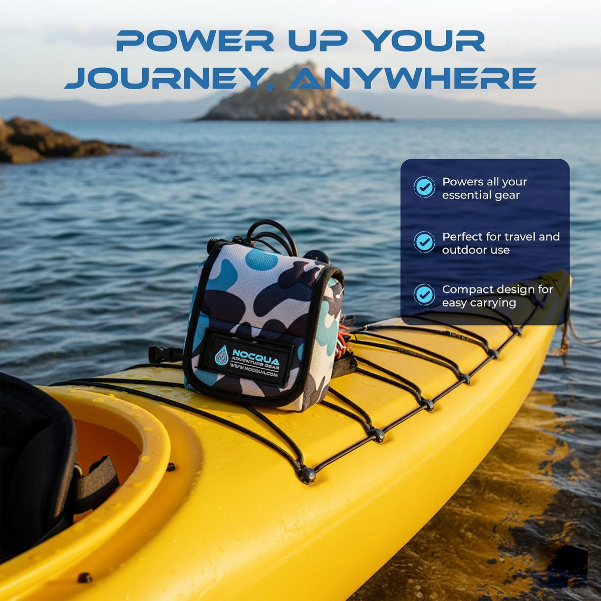 NOCQUA Pro Power Water-Resistant Battery & Charger Kit - Compatible with GPS, Depth & Fish Finders, & Most 12 Volt Electronics