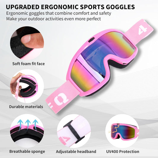 Upgraded Motocross Goggles, Motorcycle Gear ATV Dirt Bike Riding Racing MX & MTB Eyewear - PuriLite