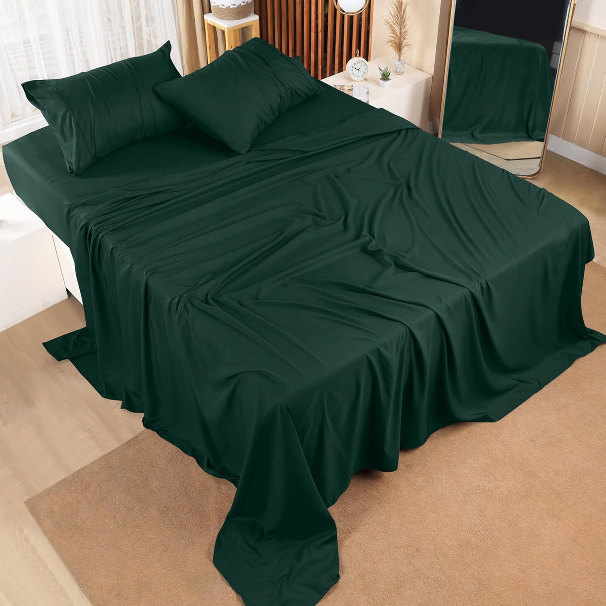 Utopia Bedding Queen Bed Sheet Set - 4 Piece Bedding - Soft Brushed Microfiber Fabric - Shrinkage & Fade Resistant - Easy Care (White) - PuriLite