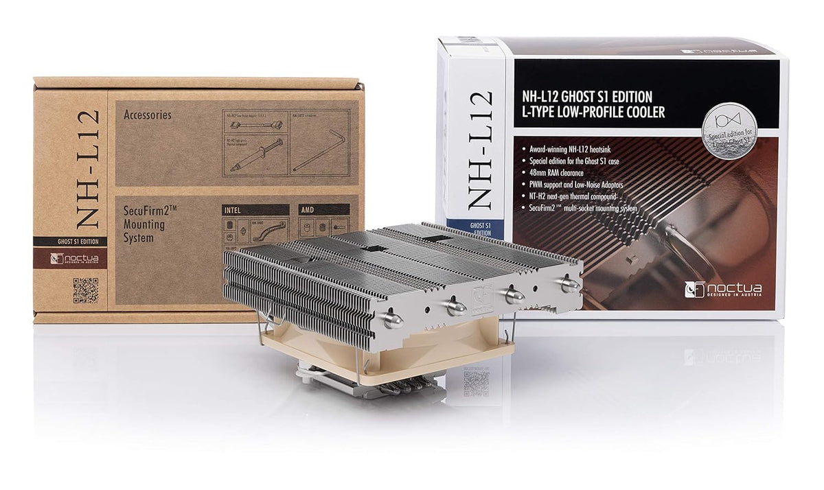 Noctua NH-L12 Ghost S1 Edition, Premium Low Profile CPU Cooler with Quiet 92mm PWM Fan (Brown) - PuriLite