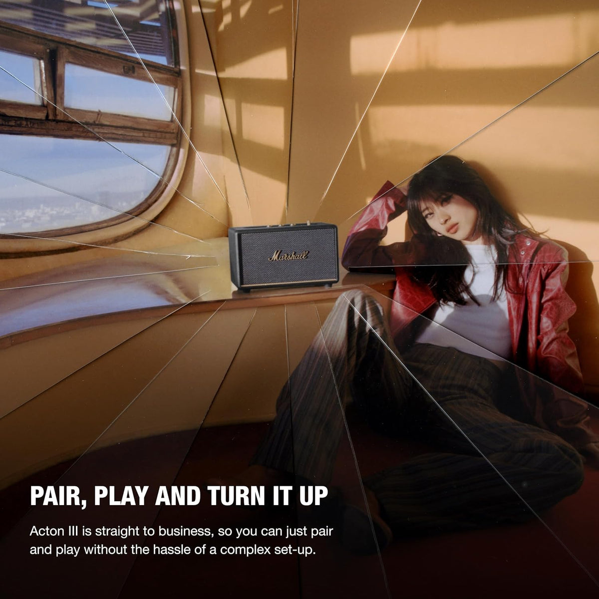 Marshall Acton III Bluetooth Home Speaker, Black - PuriLite