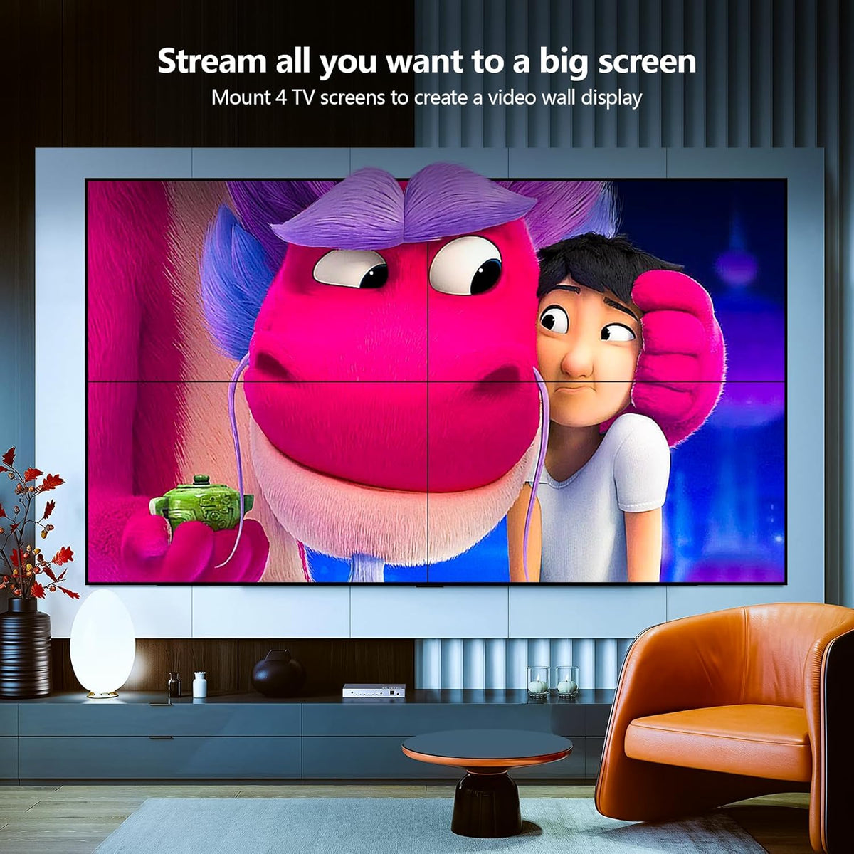HDMI Video Wall Controller, RIUIIN TV Wall Controller, 4K TV Wall Processor, 180° Rotation, Audio, IR Remote, 2x2,1x2,1x3,1x4,2x1,3x1,4x1, Make 4 tv Screens into Wall Display - PuriLite