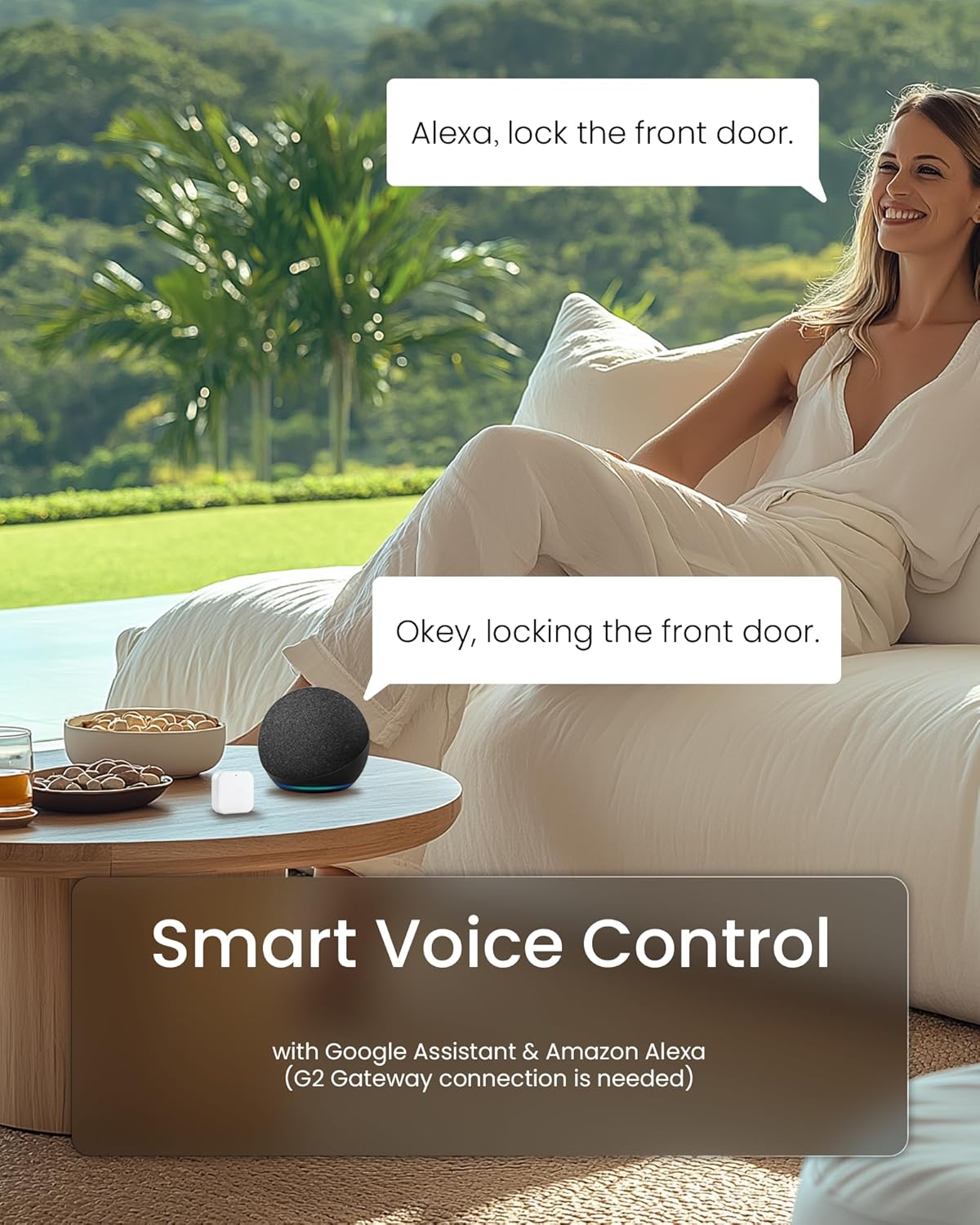 DESLOC B200 Fingerprint Smart Door Lock, Keyless Entry Door Lock, App Control, Easy Installation, Front Door Smart Deadbolt Lock, Touchscreen Keypad, Emergency Power Port, 12 Months Battery, IP54 - PuriLite