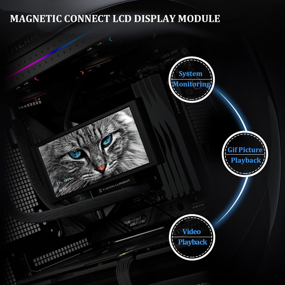 Thermalright Trofeo Vision 360 ARGB AIO CPU Liquid Cooler – 6.86” IPS Magnetic LCD, 360mm Radiator, AM5 / AM4 / LGA 1851 / 1700 - PuriLite