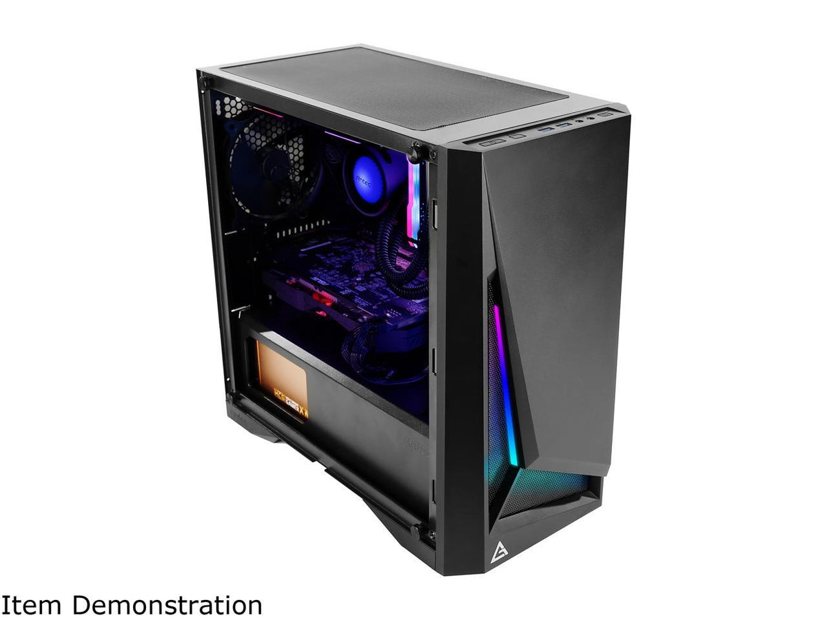 Antec Dapper Dark Phantom DP301M Black Steel / ARGB Lighting / Tempered Glass Side Panel Compact Micro-ATX Gaming Case - PuriLite