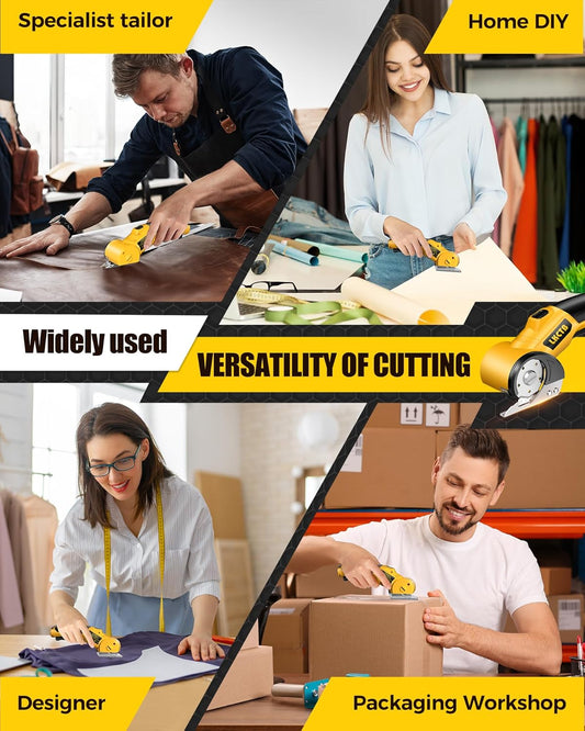 Electric Scissors with LED Light – Brushless Motor Cardboard Cutter, 2000mAh Rechargeable Battery, Tungsten Steel Blade for Cloth, Leather, Carpet & Cardboard - PuriLite