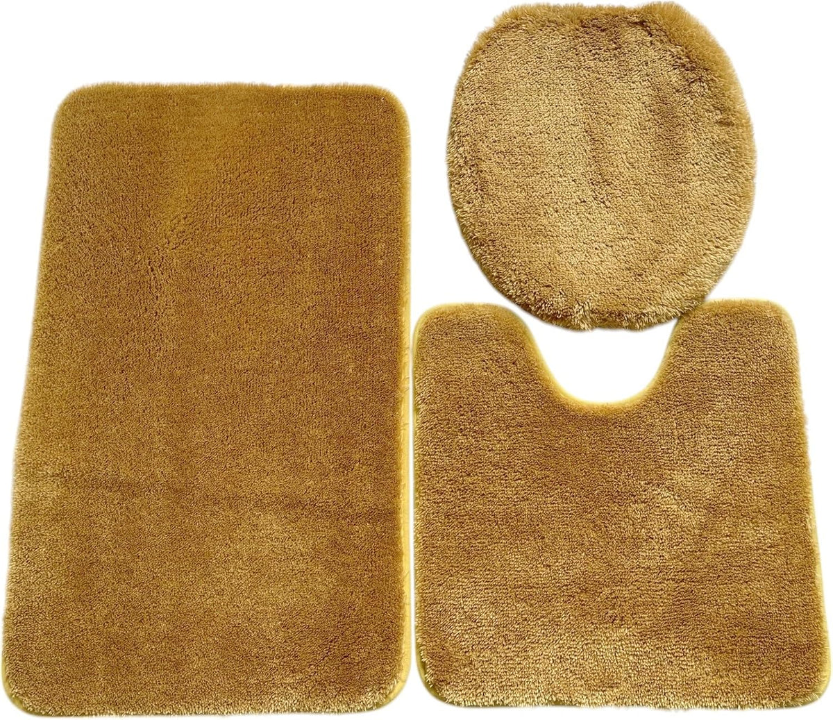 Daniel's Bath & Beyond 3 Piece Solid Luxury Bath Mat, Lime Green, (3PC Solid Luxury) - PuriLite